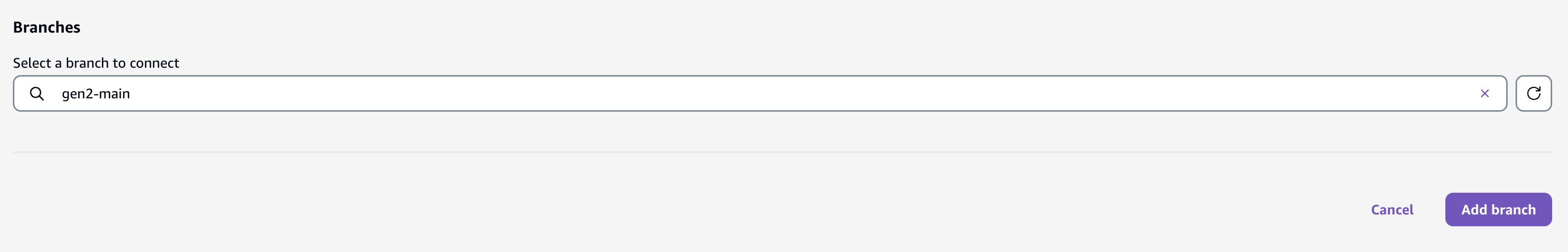 Adding a branch in the Amplify console