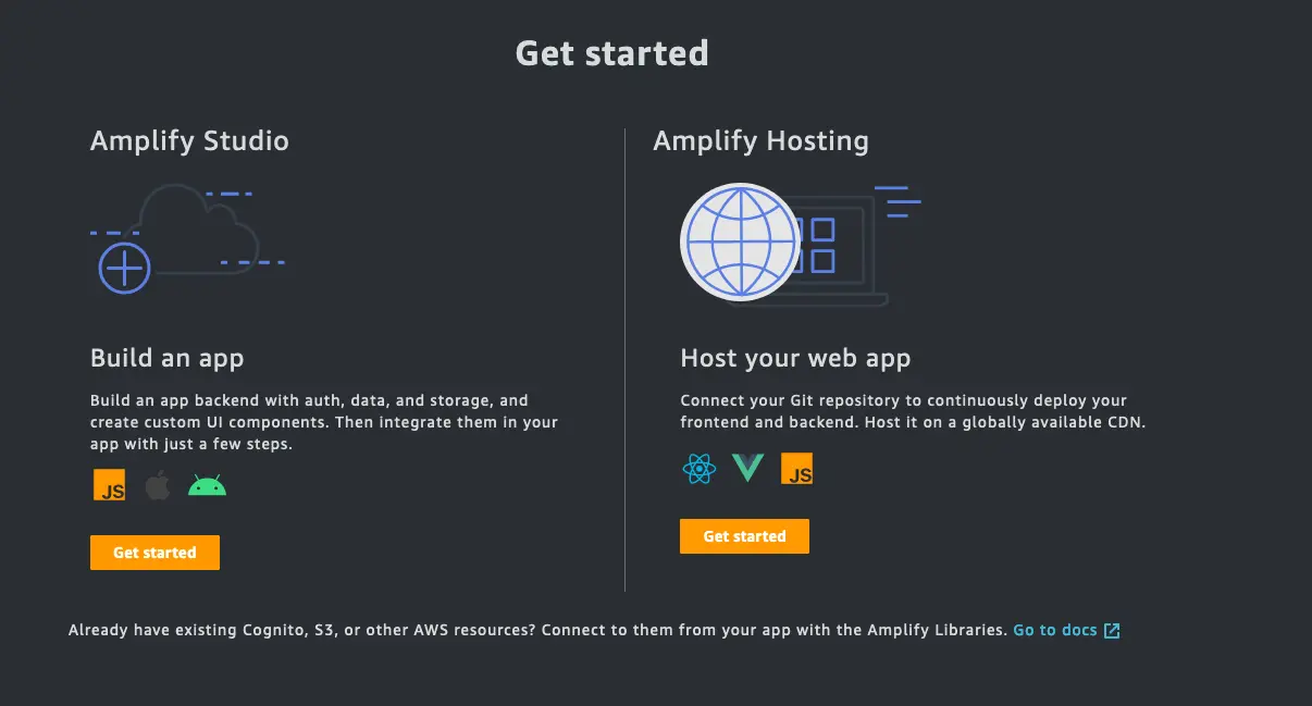 Vite Hosting with Amplify Console - Console view