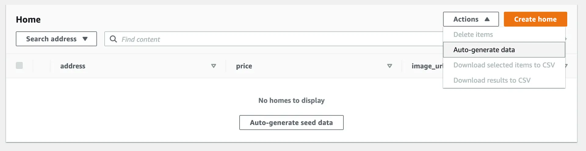 Screenshot showing the "Auto-generate seed data" button