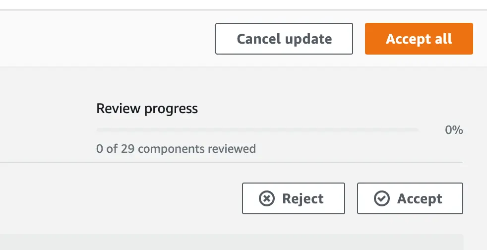 Screenshot showing component review when syncing with Figma